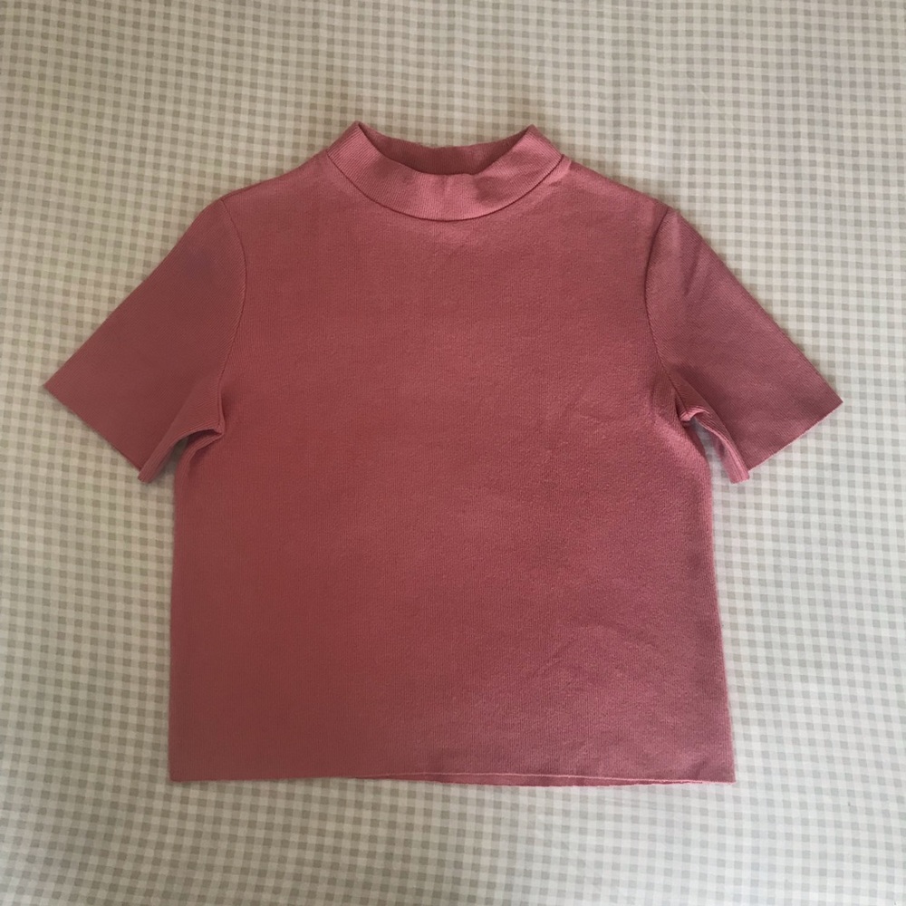 Zara Cropped Mockneck Sweater Top